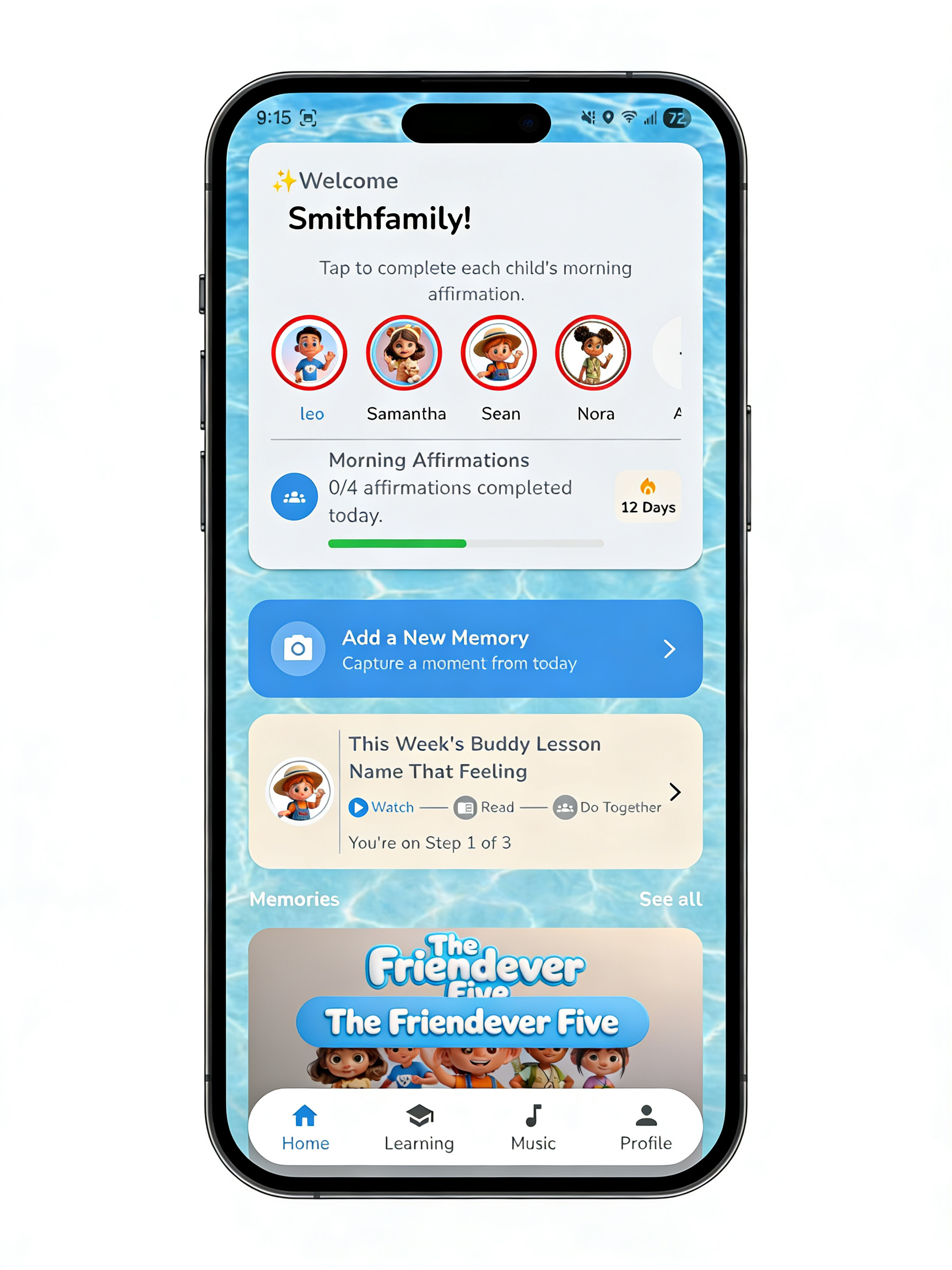 Friendever app home screen preview